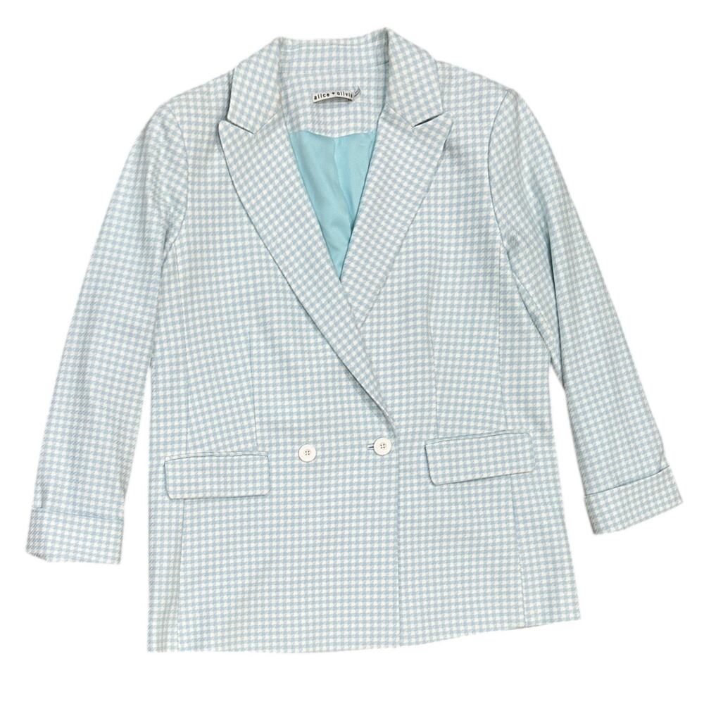 Alice + Olivia Justin Gingham Double Breasted Blazer - Picture 4 of 7
